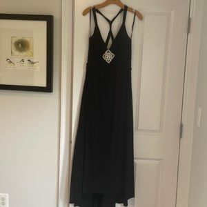 Laundry by shelli segal black dress with rhinestones medium jersey open back